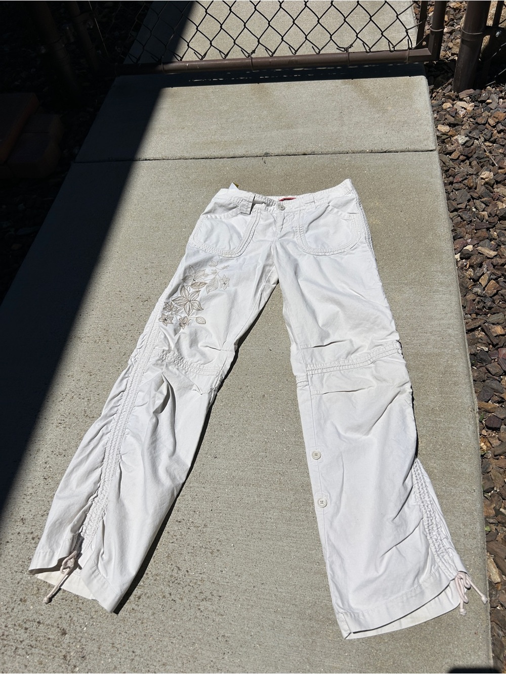 Vintage Y2K Unionbay Cargo Pants Size 3 100% Cotton Embroidered Utility Pants
